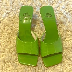 Jeffrey Campbell lime green kitten heels